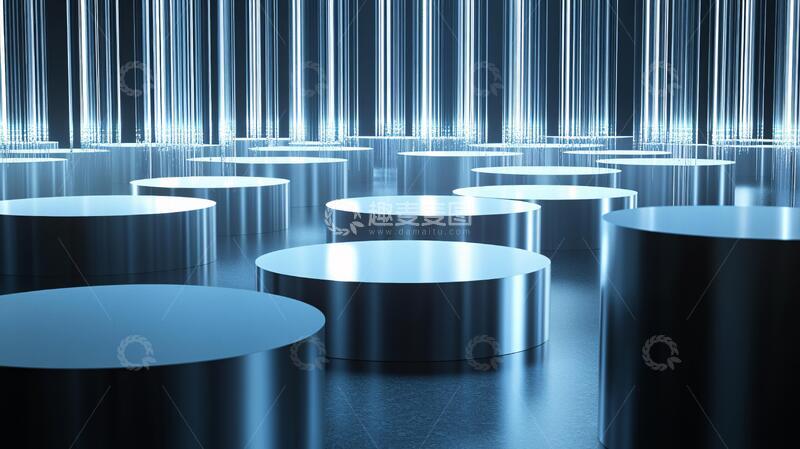 高清大图下载【趣麦麦图】发光展台圆台背景科技