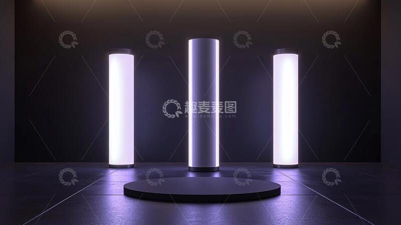 高清大图下载【趣麦麦图】霓虹灯展台线条场景前台