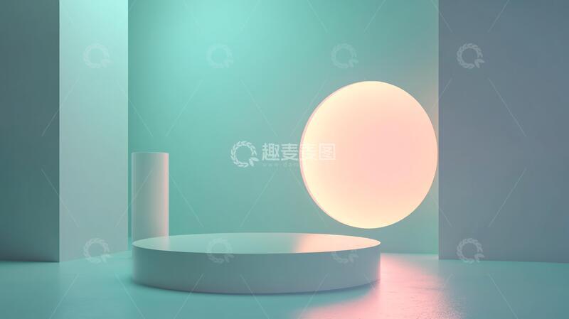 高清大图下载【趣麦麦图】简约秀场场景粉色平台