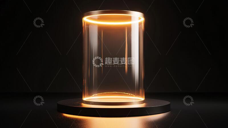 高清大图下载【趣麦麦图】金色圆柱展示台8