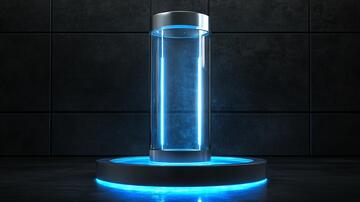 蓝色发光柱光柱灯箱蓝色