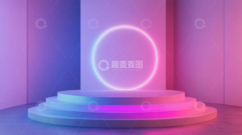 高清大图下载【趣麦麦图】简约秀场平台舞台粉色2