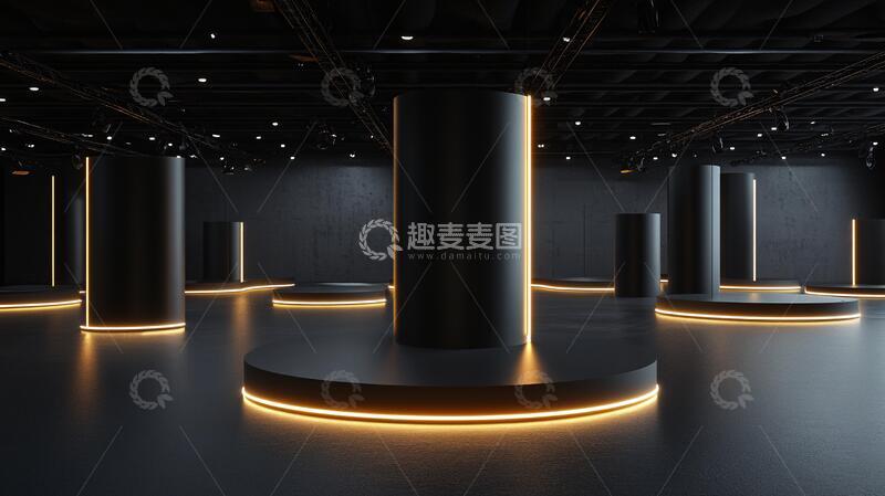 简约秀场背景展厅光影