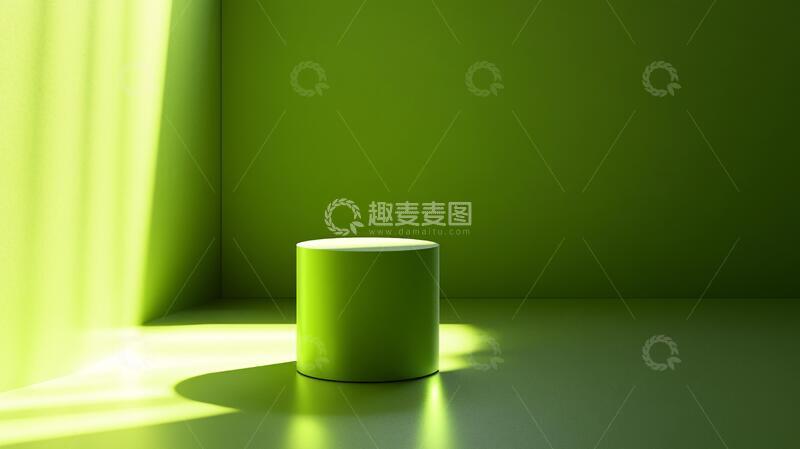 高清大图下载【趣麦麦图】绿色展示台绿色背景产品