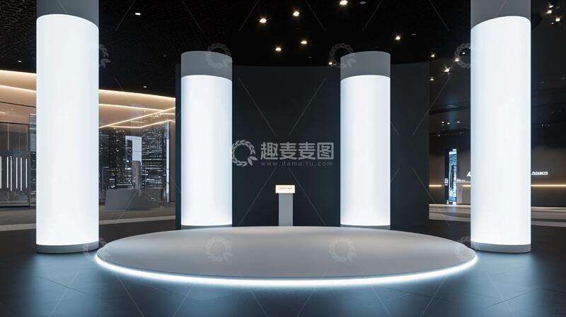 创意展会科技展厅背景