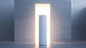 蓝色发光柱圆柱光柱灯箱