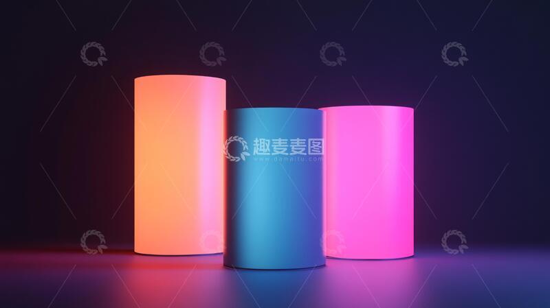 高清大图下载【趣麦麦图】立体渐变发光体设计22