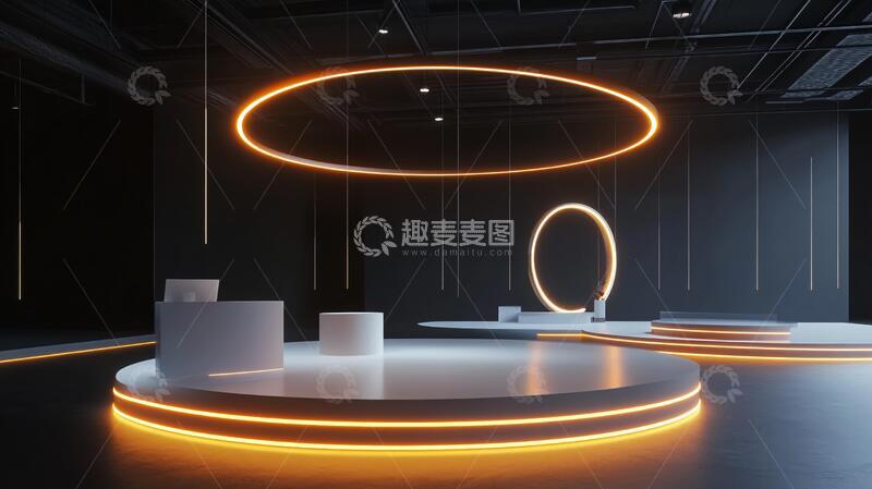 高清大图下载【趣麦麦图】简约秀场前台光影圆形