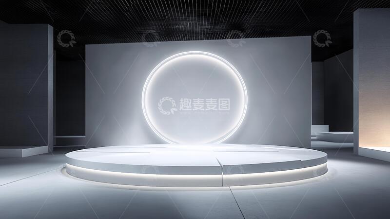 高清大图下载【趣麦麦图】-简约秀场圆形科技舞台