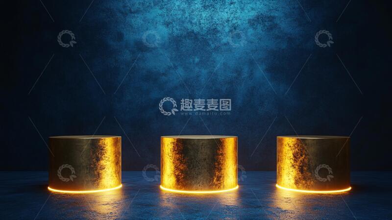 高清大图下载【趣麦麦图】金色展示台金色舞台平台