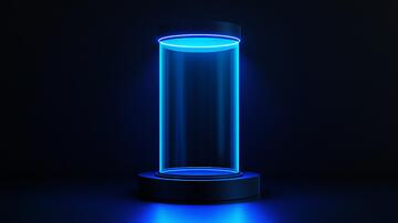 蓝色发光柱蓝色光柱圆柱