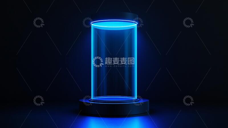 高清大图下载【趣麦麦图】蓝色发光柱蓝色光柱圆柱