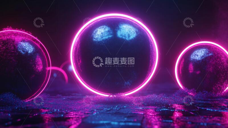高清大图下载【趣麦麦图】发光圆球球体梦幻科技