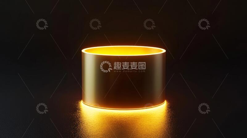 发光展示台氛围金色圆柱
