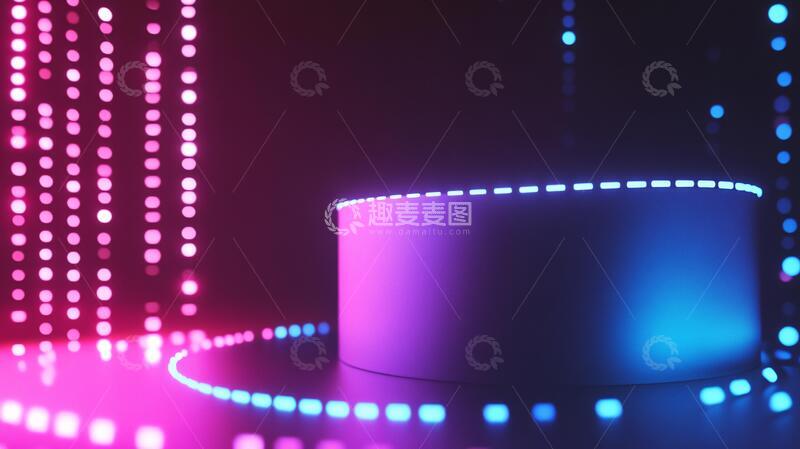 高清大图下载【趣麦麦图】霓虹灯展台讲台舞台平台