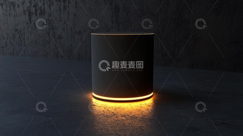高清大图下载【趣麦麦图】发光展示台桌面金色圆柱