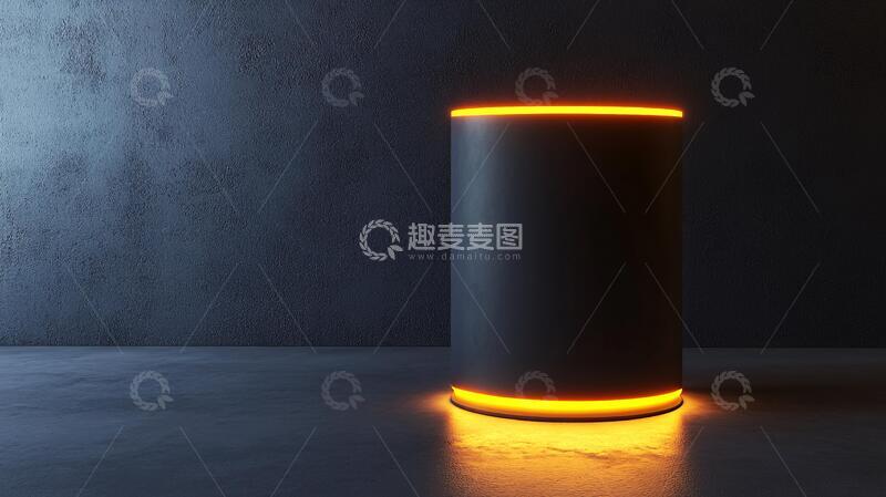 高清大图下载【趣麦麦图】霓虹灯展台产品圆柱灯箱