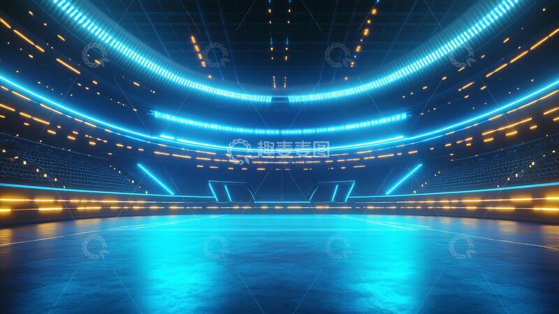 高清大图下载【趣麦麦图】霓虹灯演播厅