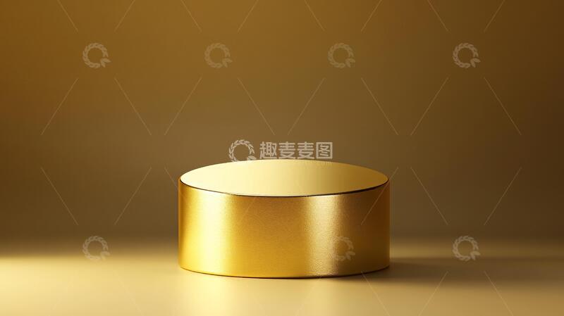 高清大图下载【趣麦麦图】金色圆柱展示台10