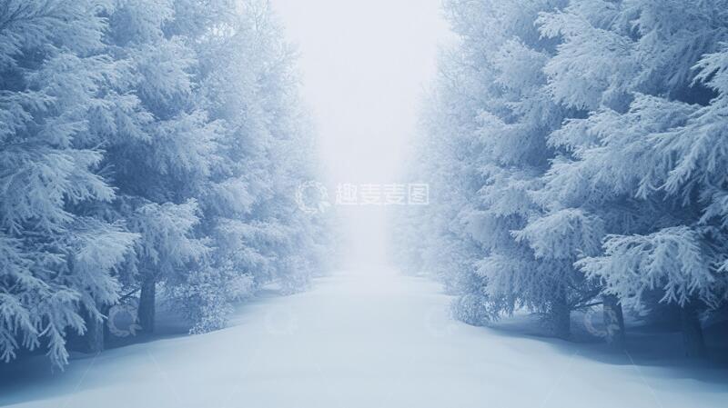 高清大图下载【趣麦麦图】唯美森林雪景