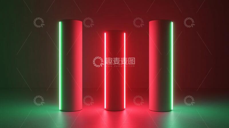 高清大图下载【趣麦麦图】霓虹灯展台光柱灯管装置