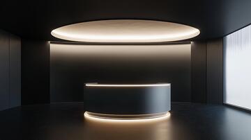 圆形接待台前台圆形弧形