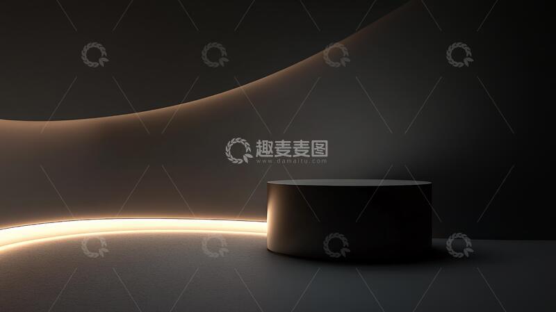 高清大图下载【趣麦麦图】光影平台圆形光影平台