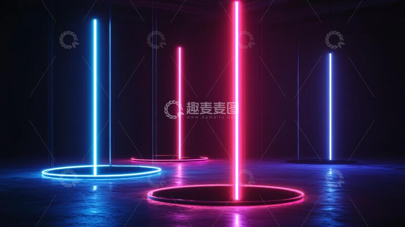 高清大图下载【趣麦麦图】霓虹灯展台场景拱门造型