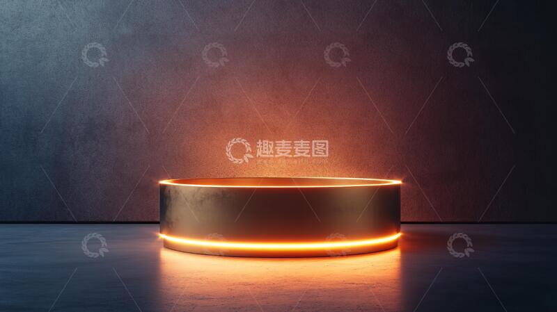 高清大图下载【趣麦麦图】霓虹灯展台平台产品圆形