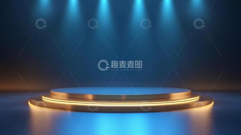 高清大图下载【趣麦麦图】宽屏舞台舞台平台蓝色