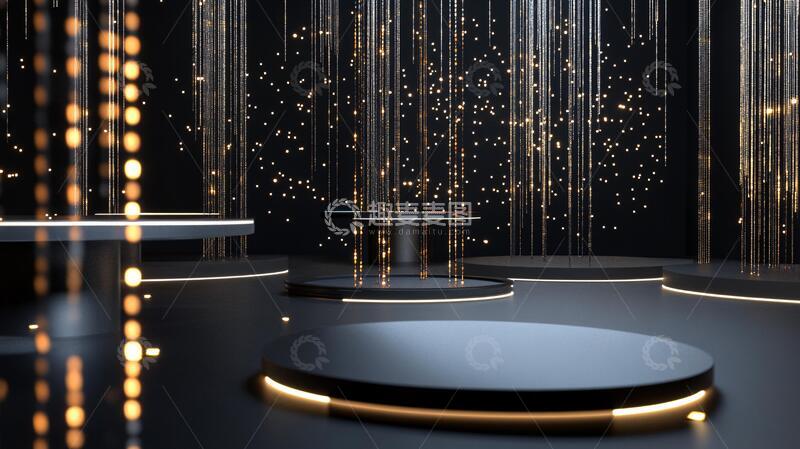 高清大图下载【趣麦麦图】金色比赛舞台5