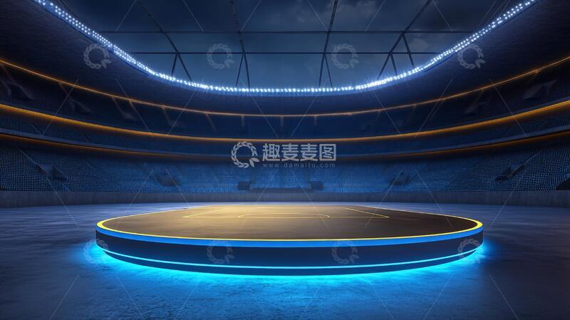 灯光蓝球场球场擂台灯光