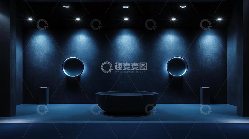 高清大图下载【趣麦麦图】蓝色的展示台4