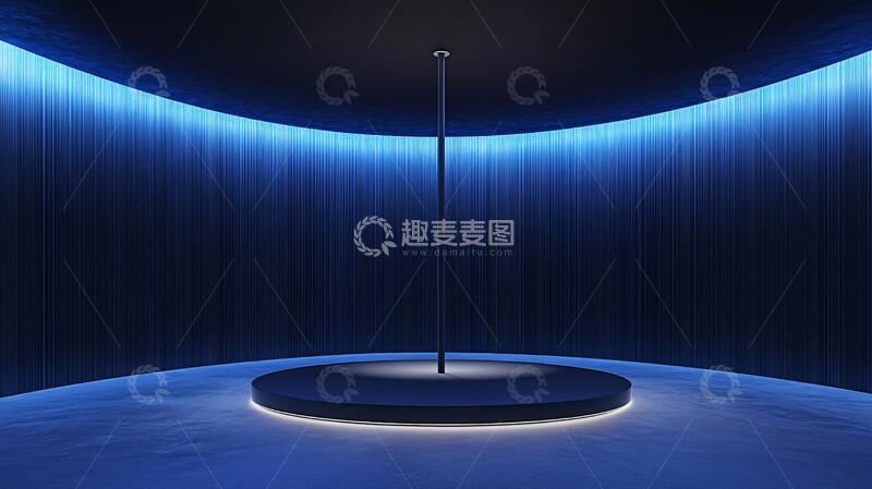 高清大图下载【趣麦麦图】霓虹灯展台圆形场景舞台1