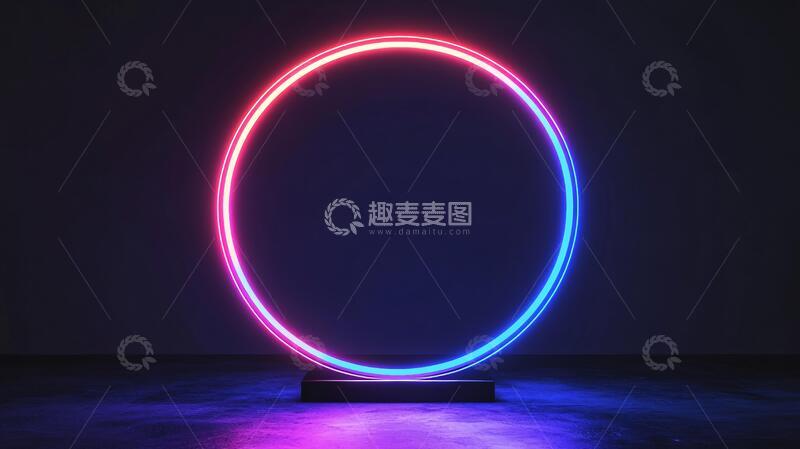高清大图下载【趣麦麦图】霓虹灯展台造型拱门场景