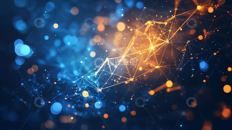 高清大图下载【趣麦麦图】科技点线科技背景网络