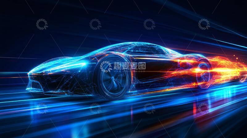 高清大图下载【趣麦麦图】绚丽线条汽车16