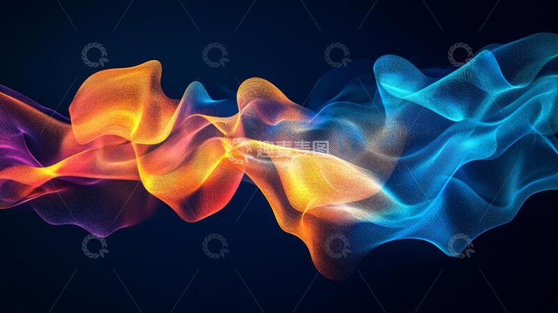 高清大图下载【趣麦麦图】流光渐变彩色炫酷飘带4