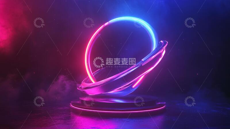 霓虹灯展台造型场景立体