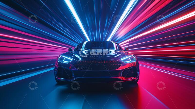 高清大图下载【趣麦麦图】绚丽线条汽车17