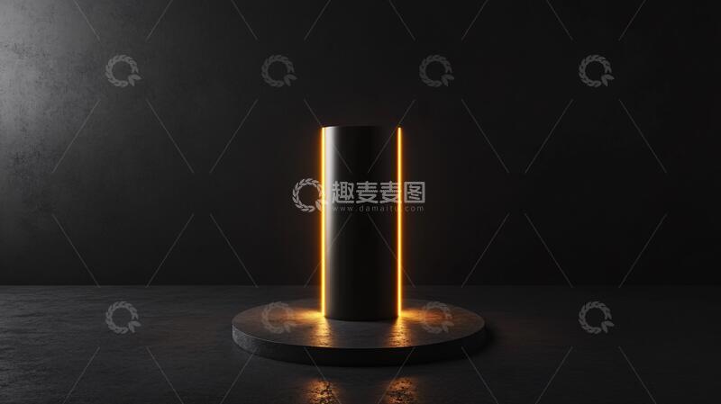 高清大图下载【趣麦麦图】金色圆柱展示台17