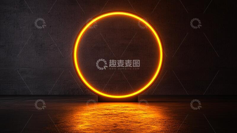 高清大图下载【趣麦麦图】霓虹灯展台拱门圆形圆光