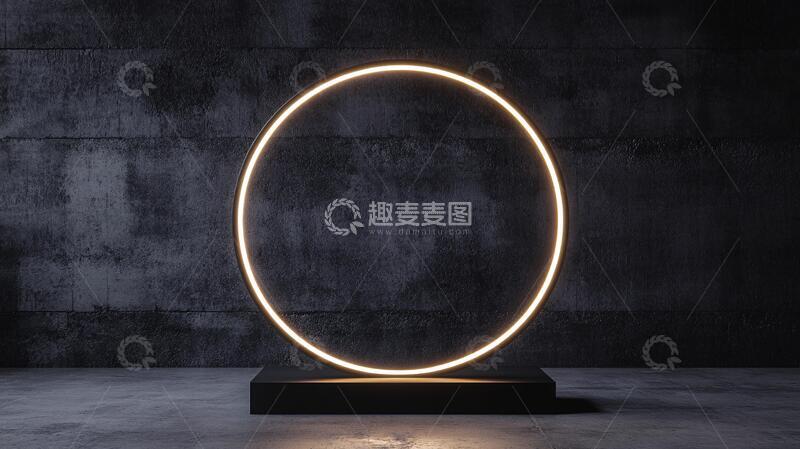 高清大图下载【趣麦麦图】霓虹灯展台环形场景灯饰