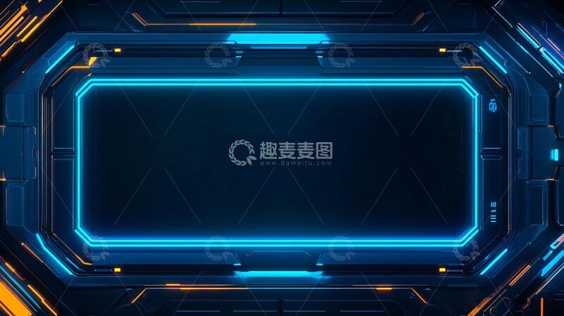 高清大图下载【趣麦麦图】霓光科技门科技背景科幻