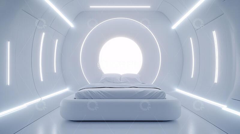 高清大图下载【趣麦麦图】胶囊房间卧室圆形胶囊