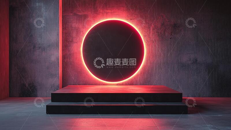 高清大图下载【趣麦麦图】霓虹灯展台舞台平台场景
