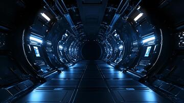 飞船大厅科幻走廊飞船