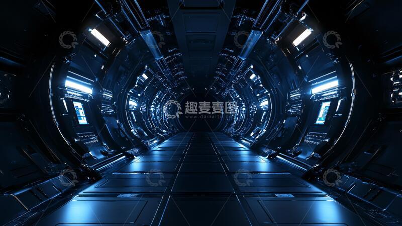 高清大图下载【趣麦麦图】飞船大厅科幻走廊飞船
