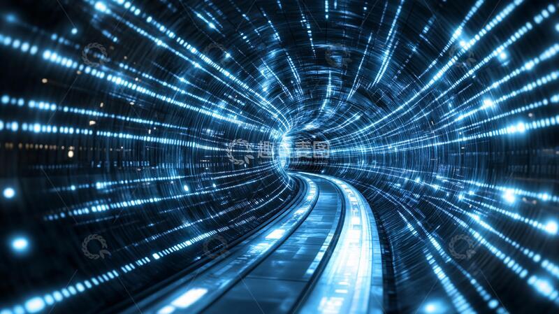 高清大图下载【趣麦麦图】科技感隧道数字道路背景