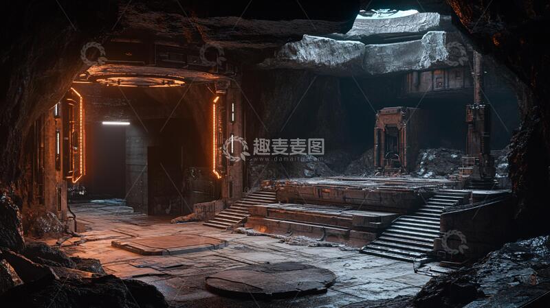 高清大图下载【趣麦麦图】古代人类山洞场景还原